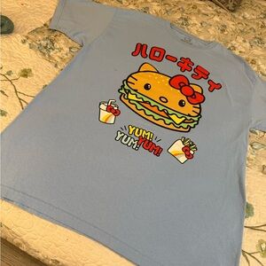 Hello Kitty Blue Tee with Burger Design